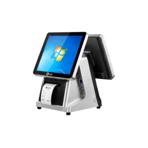 Kolon KL-750PD All-in-One POS System – 15" Dual Display Desktop POS Terminal with Built-in Thermal Printer